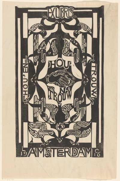 Ex libris av föreningen Hou