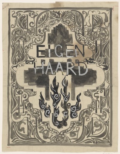 Design för omslaget till Eigen Haard av Carel Adolph Lion Cachet