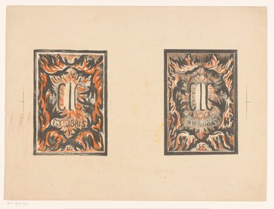 Två ex-libris av Carel Lion Cachet av Carel Adolph Lion Cachet