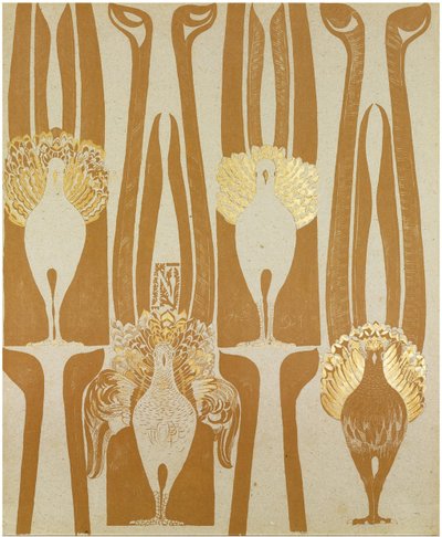 Bakgrundsdesign av Carel Adolph Lion Cachet (1864-1945). Färglitografi, storlek: 62,5x51,4 av Carel Adolph Lion Cachet