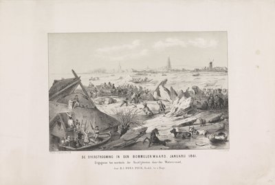 Översvämningen i Bommelerwaard. Januari 1861 (titel på objekt) av Carel Christiaan Antony Last