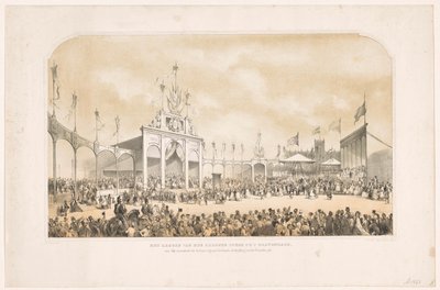 Kung Willem III lägger den första stenen framför monumentet till minne av befrielsen från fransmännen Nedläggningen av den första stenen i Haag för monumentet till minne av holländarna som skakade av sig det franska oket (titel på objektet) av Carel Christiaan Antony Last