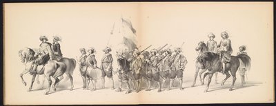 Masquerade of the Leiden Students, 1850 (skylt 10) Intogt av Frederik Hendrik i 