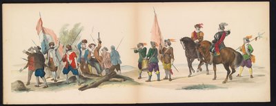 Masquerade of the Leiden Students, 1850 (skylt 12) Intogt av Frederik Hendrik i 