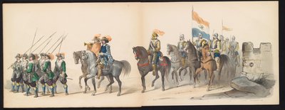 Masquerade of the Leiden Students, 1850 (Plåt 13) Intogt av Frederik Hendrik i 
