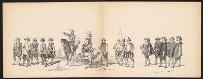 Masquerade of the Leiden Students, 1850 (skylt 2) Intogt av Frederik Hendrik i 