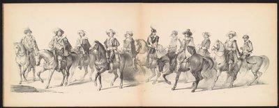 Masquerade of the Leiden Students, 1850 (skylt 7) Intogt av Frederik Hendrik i 