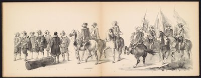 Masquerade of the Leiden Students, 1850 (skylt 9) Intogt av Frederik Hendrik i 