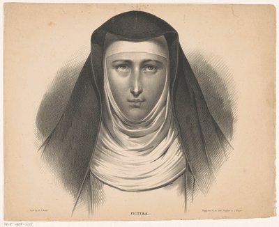 Porträtt av en nunna Pictura (serietitel på objekt) av Carel Christiaan Antony Last