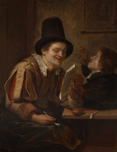 Två män på en krog av Carel De Moor