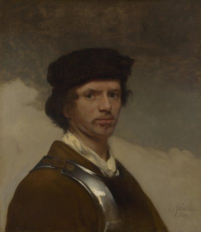 Ung man i pälsmössa av Carel Fabritius