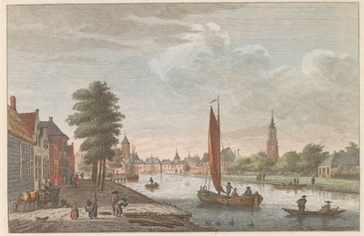 Utsikt över Amersfoort, ca 1790 Delft van de Vaart på displayen / Delft prize du Cote de la riviere dit le Schie (titel på objekt) av Carel Frederik Bendorp (I)