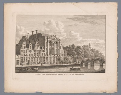 Utsikt över Felix Meritis i Amsterdam Byggnad av samfundet Felix Meritis i Amsterdam (titel på objekt) av Carel Frederik Bendorp (I)