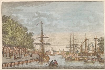 Hamnen i Middelburg, ca 1790 Middelburgs hamn / Le port de Middelburg (titel på objektet) av Carel Frederik Bendorp (I)