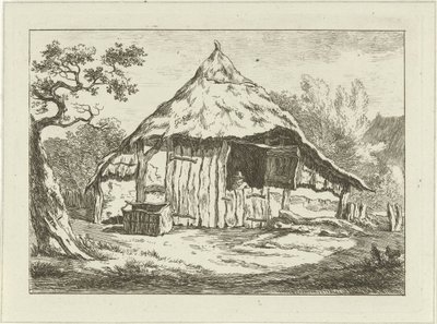 Bondgård med öppen övre dörr Landskap (1-6) (serietitel) av Carel Lodewijk Hansen