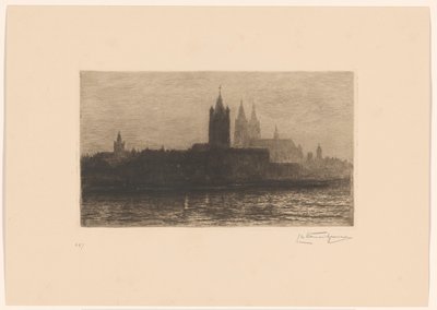 Utsikt över Köln på natten av Carel Nicolaas Storm van 