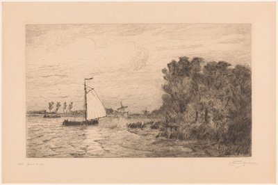 Utsikt över Vecht nära Weesp La Vecht près Weesp (originaltitel) av Carel Nicolaas Storm van 