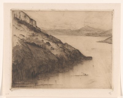Utsikt över Vierwaldstättersjön sett från Axenstein av Carel Nicolaas Storm van 