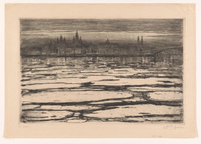 Istappar på Rhen (originaltitel på objekt) av Carel Nicolaas Storm van 