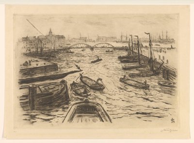 Utsikt över hamnen av Carel Nicolaas Storm van 