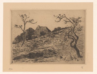 Hus bakom en kulle nära Materborn av Carel Nicolaas Storm van 