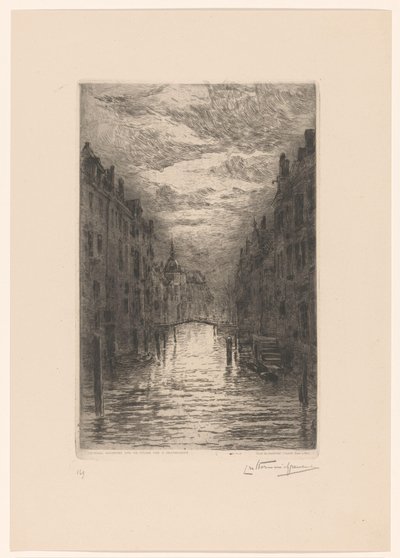 Kanal i Dordrecht på natten Dordrecht. Canal, effet de soir (originaltitel) av Carel Nicolaas Storm van 
