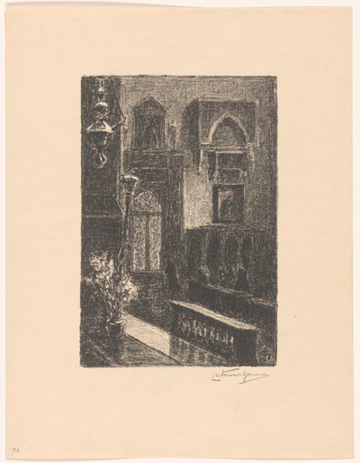 Kyrkans interiör i Venedig av Carel Nicolaas Storm van 