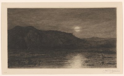 Landskap i månsken på Villa Caprera av Carel Nicolaas Storm van 