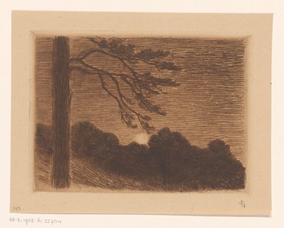 Landskap med stigande måne av Carel Nicolaas Storm van 