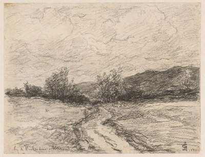 Skogsstig genom sanddyner nära Elswout Vid Elswout Vinkenbaan (titel på objekt) av Carel Nicolaas Storm van 