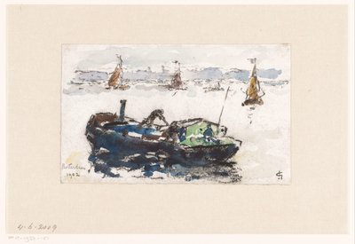 Utsikt över Maas nära Rotterdam av Carel Nicolaas Storm van 