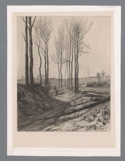 Herde med flock på en nedsänkt väg nära Vilvoorde av Carel Nicolaas Storm van 