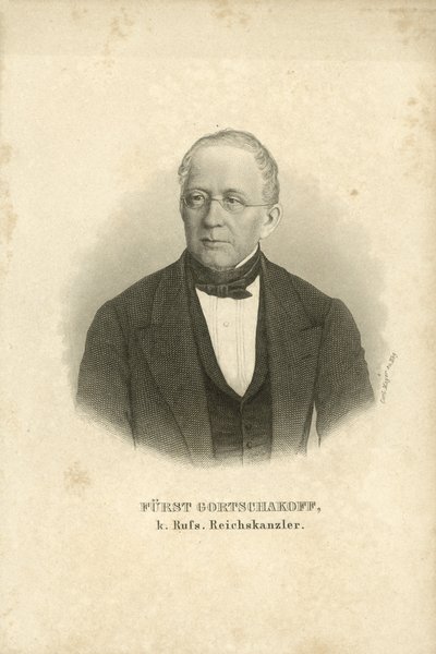 Prins Alexander Gorchakov, rysk statsman (litho) av Carl (after) Mayer