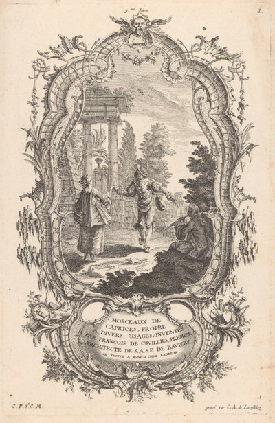dansande par Figurer i landskap (serietitel) 9me Livre I Morceaux De Caprices, Propre A Divers Usages (serietitel på objekt) av Carl Albert von Lespilliez