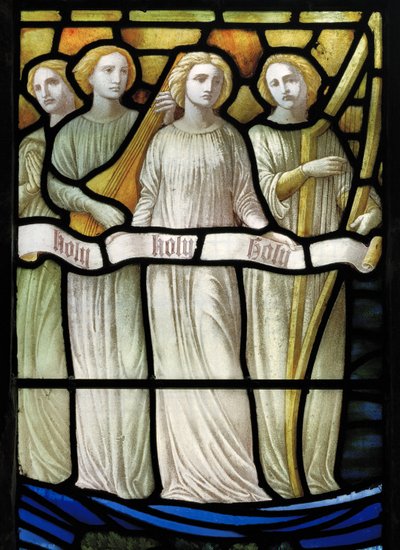 Grappenhall, St Wilfrids, Shrigley & Hunt (1873-1982), Carl Almquist, The Worship Of The Lamb, Angel Musicians, 1886 av Carl Almquist