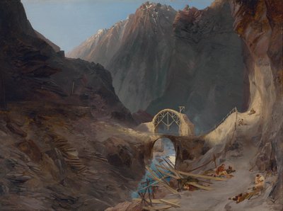 Bygget av Djävulsbron av Carl Blechen
