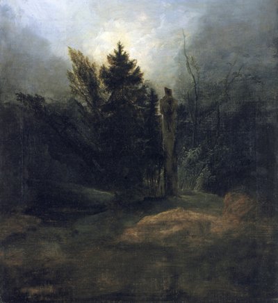 Minnesmärke i skogen av Carl Blechen