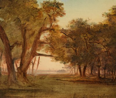 Skogslandskap i morgonstämning av Carl Blechen