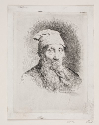 En gammal man med hatt. Byst bild av Carl Bloch