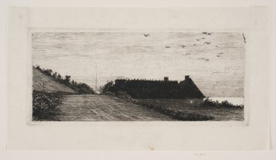 Hus vid stranden. Sommarnatt av Carl Bloch