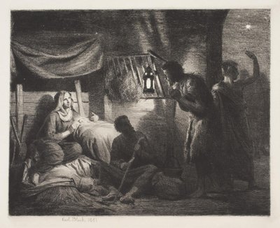 Tillbedjan av herdarna av Carl Bloch
