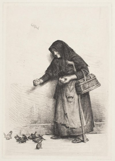 Hustrun med sparvarna av Carl Bloch