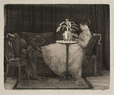Läsande dam av Carl Bloch