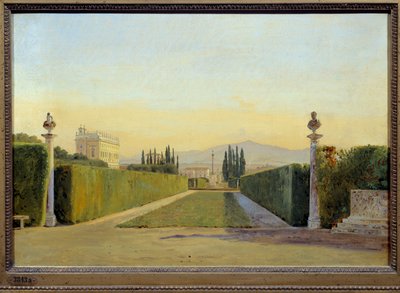 Trädgårdarna i Villa Albani. Målning av Carl Christian Constantin Hansen (1804-1880) Ec. Dan. av Carl Christian Constantin Hansen