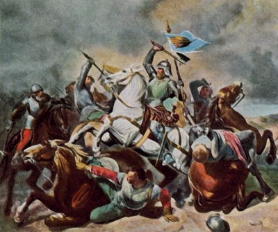 Albrecht Achilles i strid med Nürnbergarna av Carl Constantin Steffeck