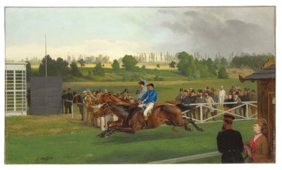 The Finish, Hoppegarten, Berlin, 15 juni 1873, 1874 av Carl Constantin Steffeck