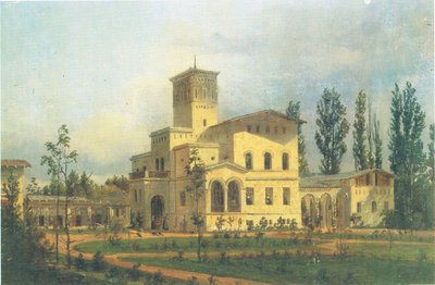 Utsikt över fasanbyggnaden nära Schloss Charlottenhof av Carl Daniel Freydanck