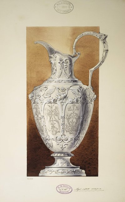 Design av en Ewer. Serien Storprinsessan Maria Pavlovnas hemgift, 1907-1908 av Carl Edvard Bolin company