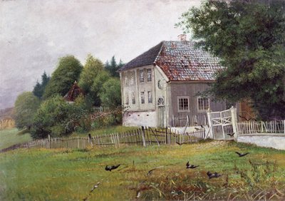 House of a notary, Drobak (olja på duk) av Carl Edvard Diriks