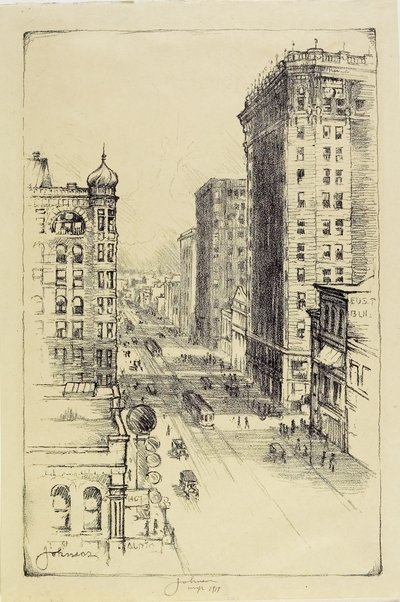 Hennepin Avenue nedanför Sixth Street av Carl Edward Johnson